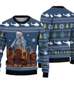 2025 Godzilla Ugly Christmas Sweater