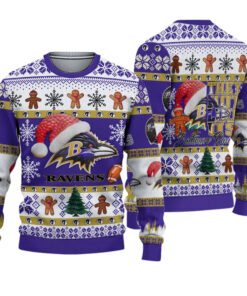 2025 Ravens Santa They Not Like Us Ugly Christmas Sweater