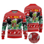 2025 Santa Riding Dinosaur Ugly Christmas Sweater 1 2025 Santa Riding Dinosaur Ugly Christmas Sweater