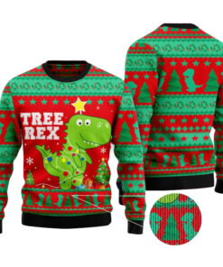 2025 T-Rex Tree Christmas Ugly Sweater