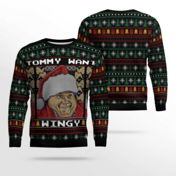 2025 Tommy Want Wingy Funny Ugly Christmas Sweater