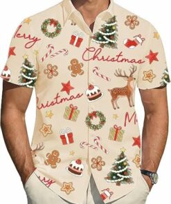2025 Christmas Reindeer and Christmas Tree Hawaiian Shirt