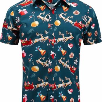 2025 Christmas Hawaiian Shirt Santa Vacation Party Button Down