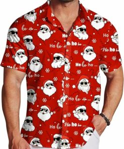 2025 Christmas Santa with Sunglasses Hawaiian Shirt