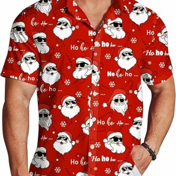 2025 Christmas Santa with Sunglasses Hawaiian Shirt