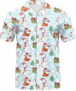 2025 Christmas Smiling Snowman Holiday Hawaiian Shirt
