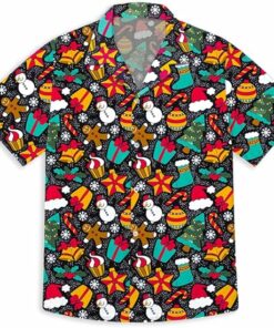 2025 Christmas Stocking and Santa Hat Hawaiian Shirt