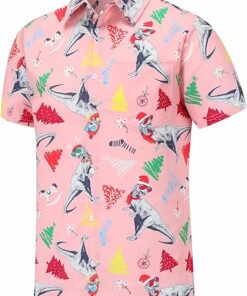 2025 Christmas Dinosaur with Santa Hat Hawaiian Shirt