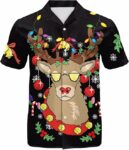 2025 Christmas Cute Reindeer Hawaiian Shirt
