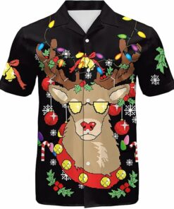 2025 Christmas Cute Reindeer Hawaiian Shirt