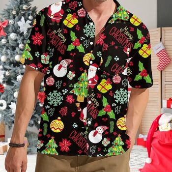 2025 Christmas Tropical Holiday Pattern Hawaiian Shirt
