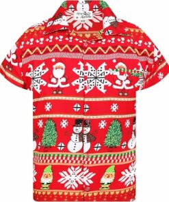 2025 Christmas Traditional Holiday Theme Hawaiian Shirt Red