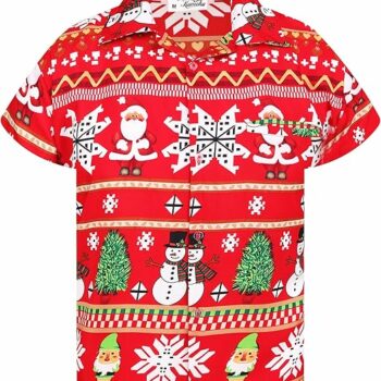 2025 Christmas Traditional Holiday Theme Hawaiian Shirt Red