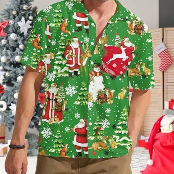 2025 Christmas Holiday Icons Hawaiian Shirt