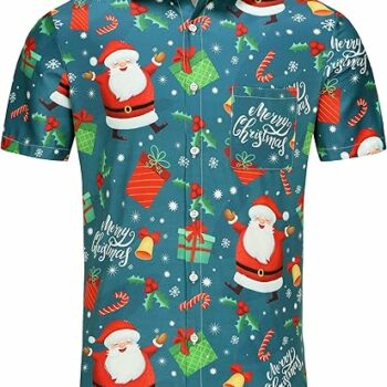 2025 Christmas Cheerful Holiday Pattern Hawaiian Shirt