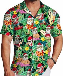 2025 Christmas Tropical Holiday Santa Hawaiian Shirt