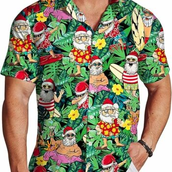2025 Christmas Tropical Holiday Santa Hawaiian Shirt