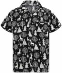 2025 Christmas Santa Tree and Reindeer Hawaiian Shirt