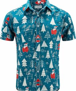 2025 Santa Hawaiian Shirt – Casual Christmas Vacation Button Down