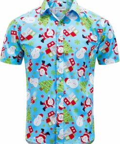 2025 Christmas Hawaiian Shirt – Button Down Santa Vacation Shirt