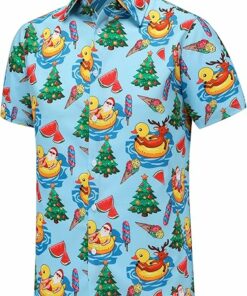 2025 Christmas Santa Relaxing on Duck Float Hawaiian Shirt