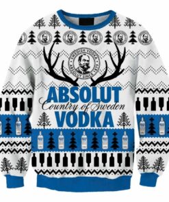 Absolut Vodka Reindeer Horns Ugly Sweater
