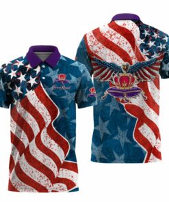 Crown Royal American Eagle Flag Polo Shirt