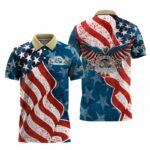 Firestone American Eagle Flag Polo Shirt