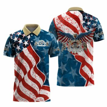 Firestone American Eagle Flag Polo Shirt