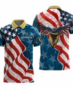 Guinness American Eagle Flag Polo Shirt