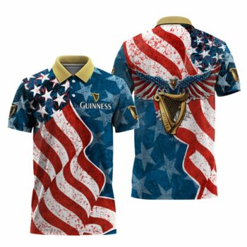 Guinness American Eagle Flag Polo Shirt