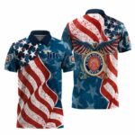 Miller Lite American Eagle Flag Polo Shirt