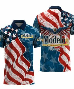 Modelo American Eagle Flag Polo Shirt