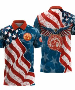 New Belgium American Eagle Flag Polo Shirt