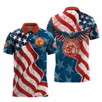 New Belgium American Eagle Flag Polo Shirt