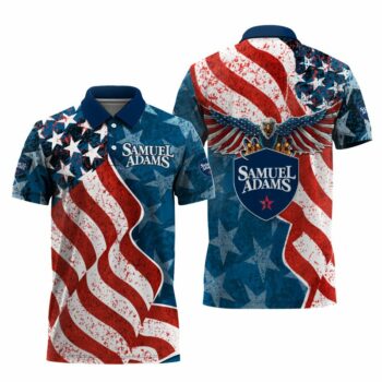 Samuel Adams American Eagle Flag Polo Shirt