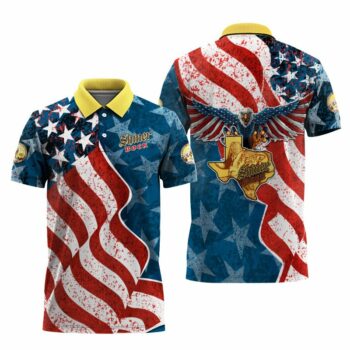 Shiner Bock American Eagle Flag Polo Shirt