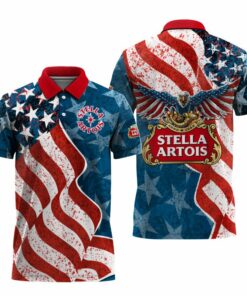 Stella Artois American Eagle Flag Polo Shirt
