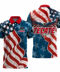 Tecate American Eagle Flag Polo Shirt