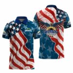 Twisted Tea American Eagle Flag Polo Shirt
