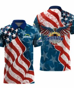 Twisted Tea American Eagle Flag Polo Shirt