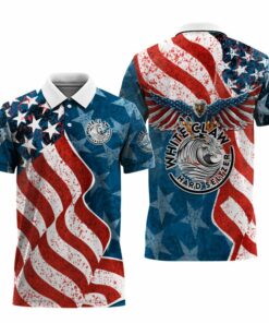 White Claw American Eagle Flag Polo Shirt