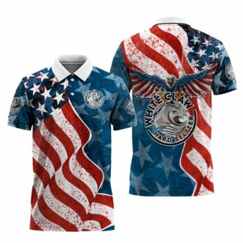 White Claw American Eagle Flag Polo Shirt