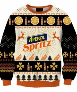 Aperol Spritz Christmas Four Leaf Clover Ugly Sweater