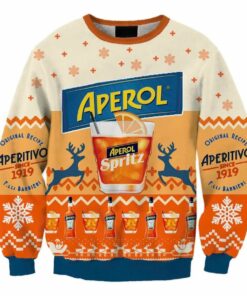 Aperol Spritz Snowing Christmas Ugly Sweater
