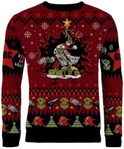 Armed and Dangerous Red Gobbo Ugly Christmas Sweater Preorder