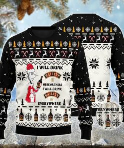 Baileys Cat Hat Will Drink Everywhere Ugly Sweater