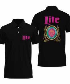 Black Pink Miller Lite Polo Shirt