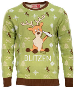 Blitzen Drunk Funny Adult Ugly Christmas Sweater