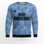 Blue Manchester City Retro Ugly Christmas Sweater